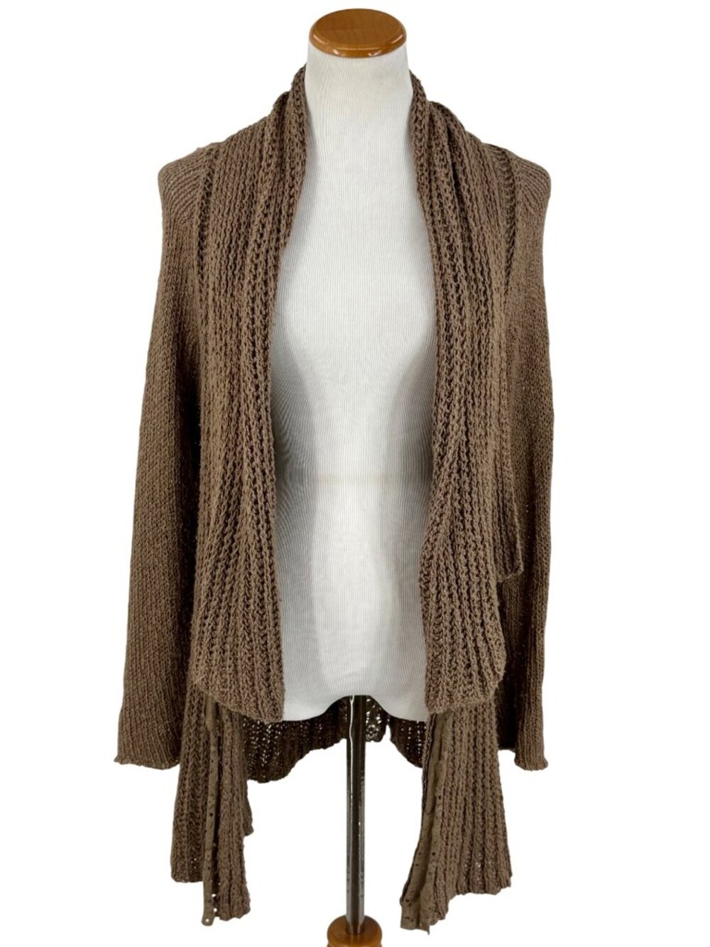 Anthropologie Brown Lace Trim Knit Cardigan Sweater S | Boho Grunge Fairycore - Picture 10 of 16